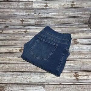 Duluth Trading Co Womens 18 Regular Dark Wash Pull On Skinny Seamed Jeans